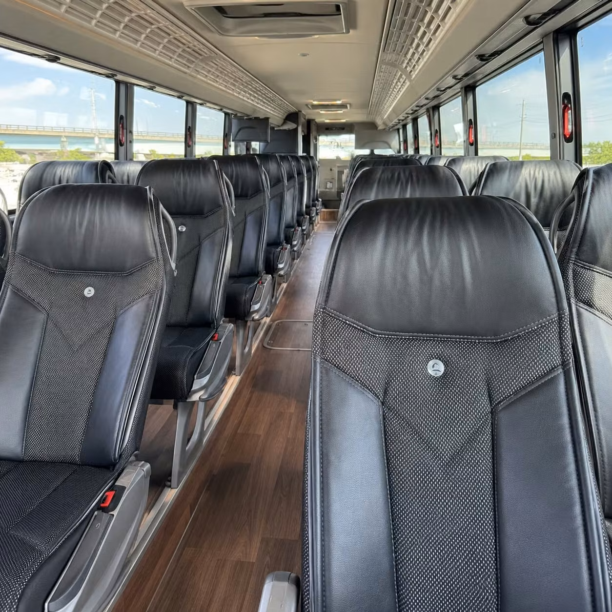 56 passenger charter bus inside
